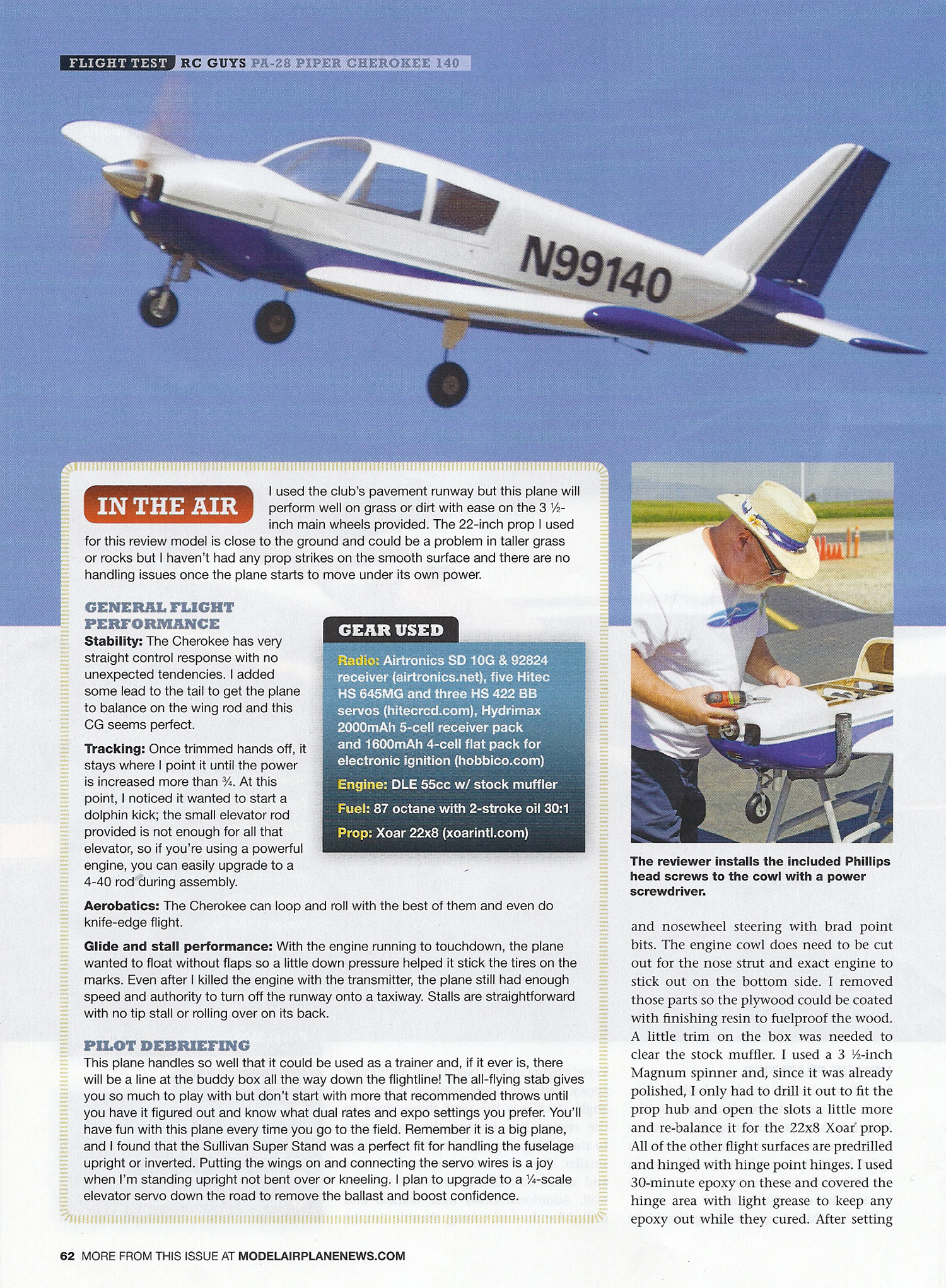 piper cherokee rc plane